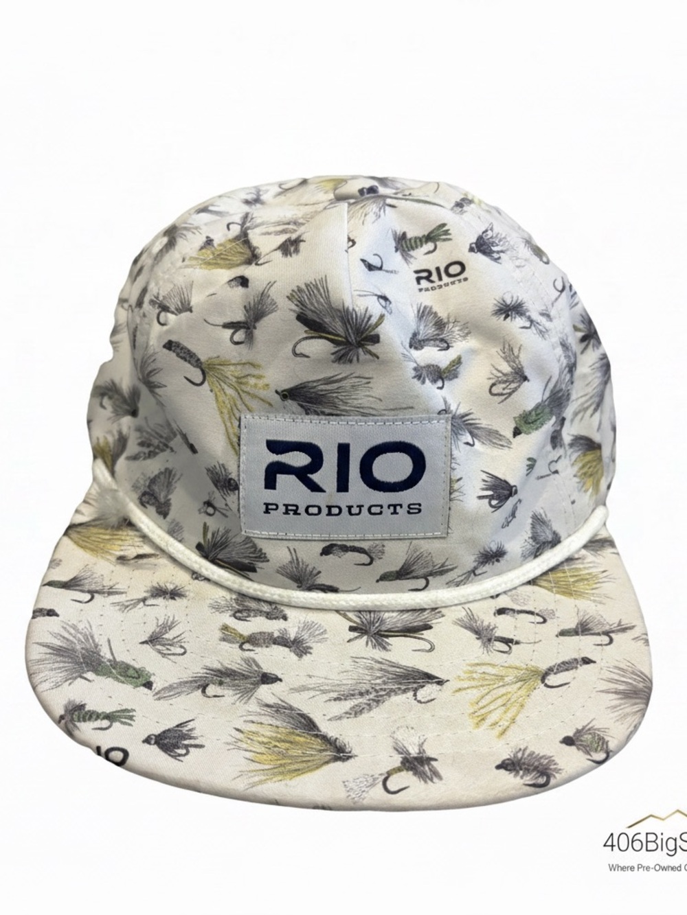 RIO Products White Printed Fly Fishing Themed Five-Panel Cap